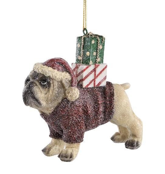 PTMD Dekohänger 'Weihnachtshund Bulldog' aus Polyr - Haus und Gärtchen