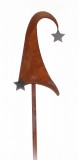 Gartenstab 'Nikolausmtze' aus Metall mit Rostfinish 105 cm