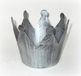 Deko-Krone aus Metall silber 12 cm