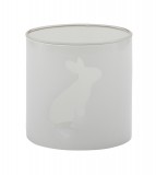 PTMD Windlicht 'Rabbit' aus Glas wei 11 cm