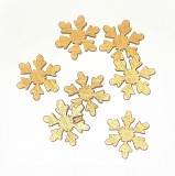 Streudeko 'Schneeflocke' aus Holz gold 24er-Set